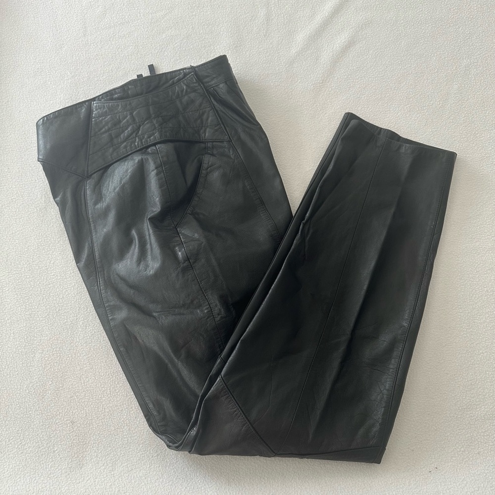 G-111 Pants Women’s Size 9 (28Wx29L) Black 100% Outer Shell Leather/Nylon Lined - Picture 6 of 11